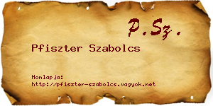 Pfiszter Szabolcs névjegykártya