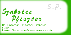 szabolcs pfiszter business card